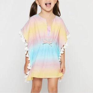 Andy & Evan Rainbow Ombre Swim Coverup with Tassels Girls 12 NEW